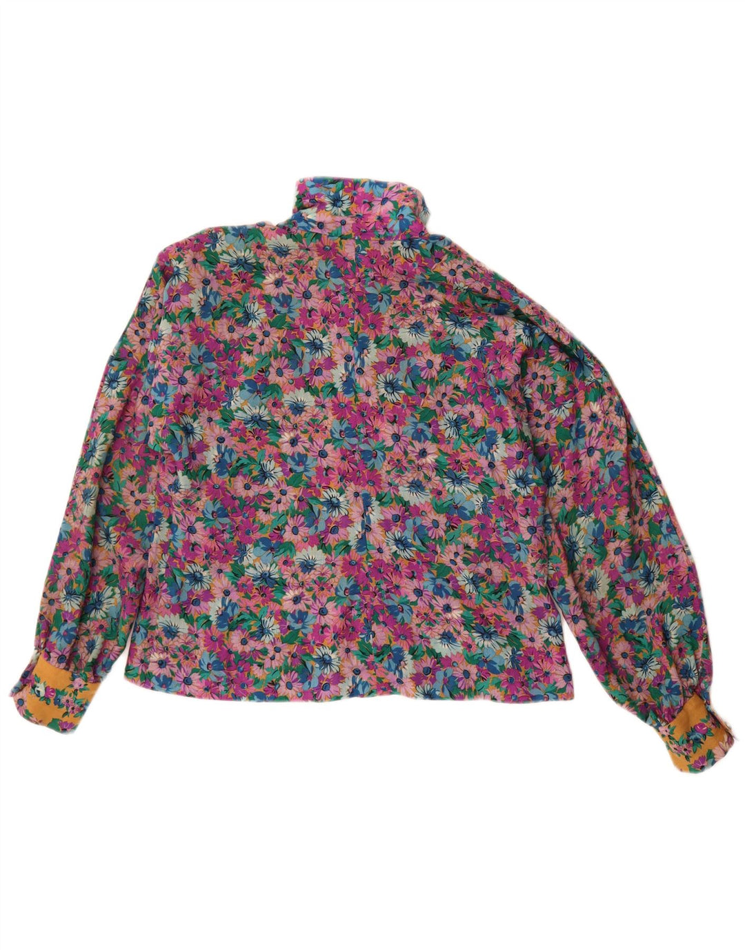 Vintage Womens Crop Shirt Bluse UK 14 Medium Multicolored Floral