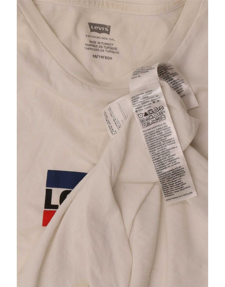 Levi's Herre grafisk T-shirt top XS hvid bomuld