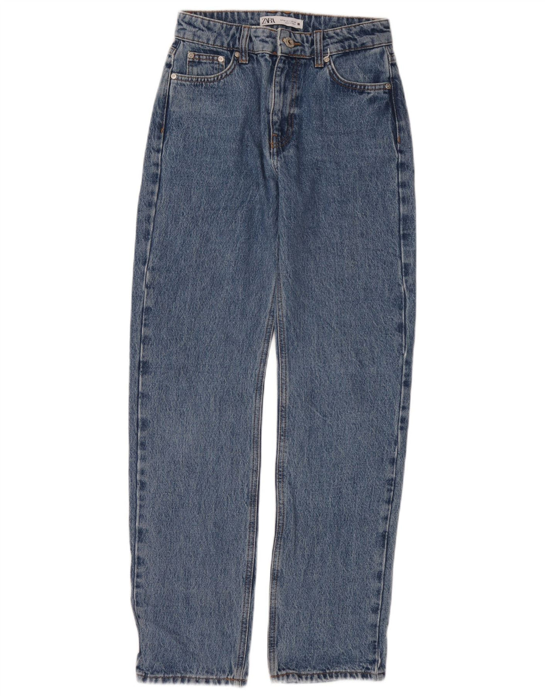 Zara Dame Straight Jeans EU 34 2XS W24 L30 Blå