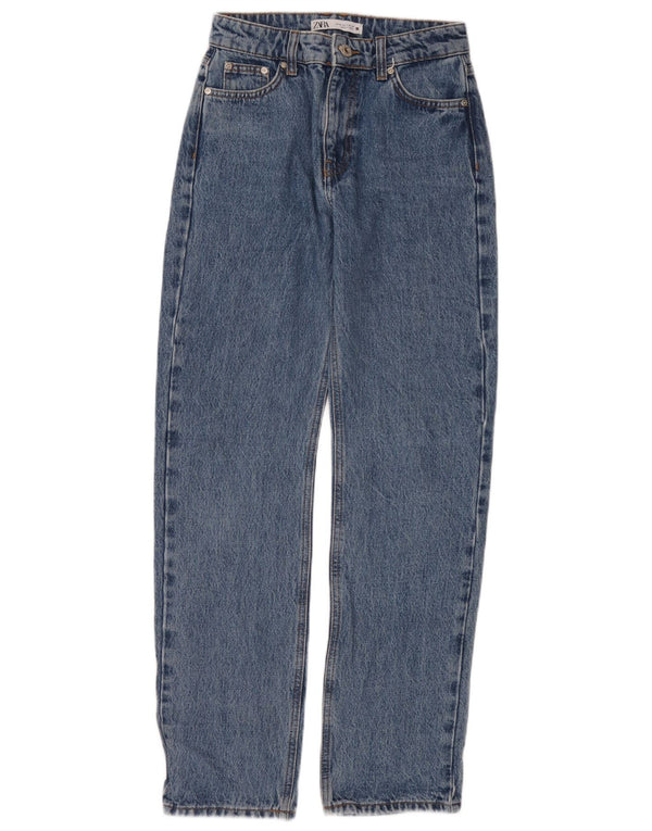 Zara Dame Straight Jeans EU 34 2XS W24 L30 Blå