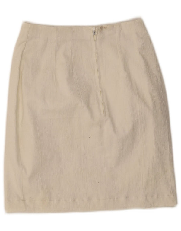 Marks & Spencer Dame Mini Pencil Skirt UK 10 Small W25 White Polyester