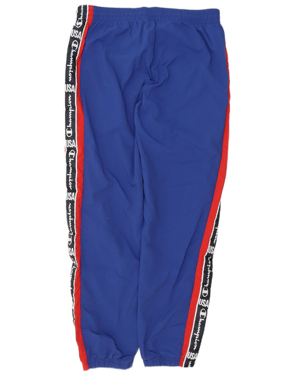 CHAMPION Mens Graphic Tracksuit Trousers Joggers XL  Blue Colourblock