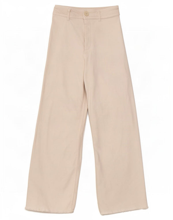 Zara Dame Jeans med høj talje og brede ben EU 36 XS W26 L28 Hvid