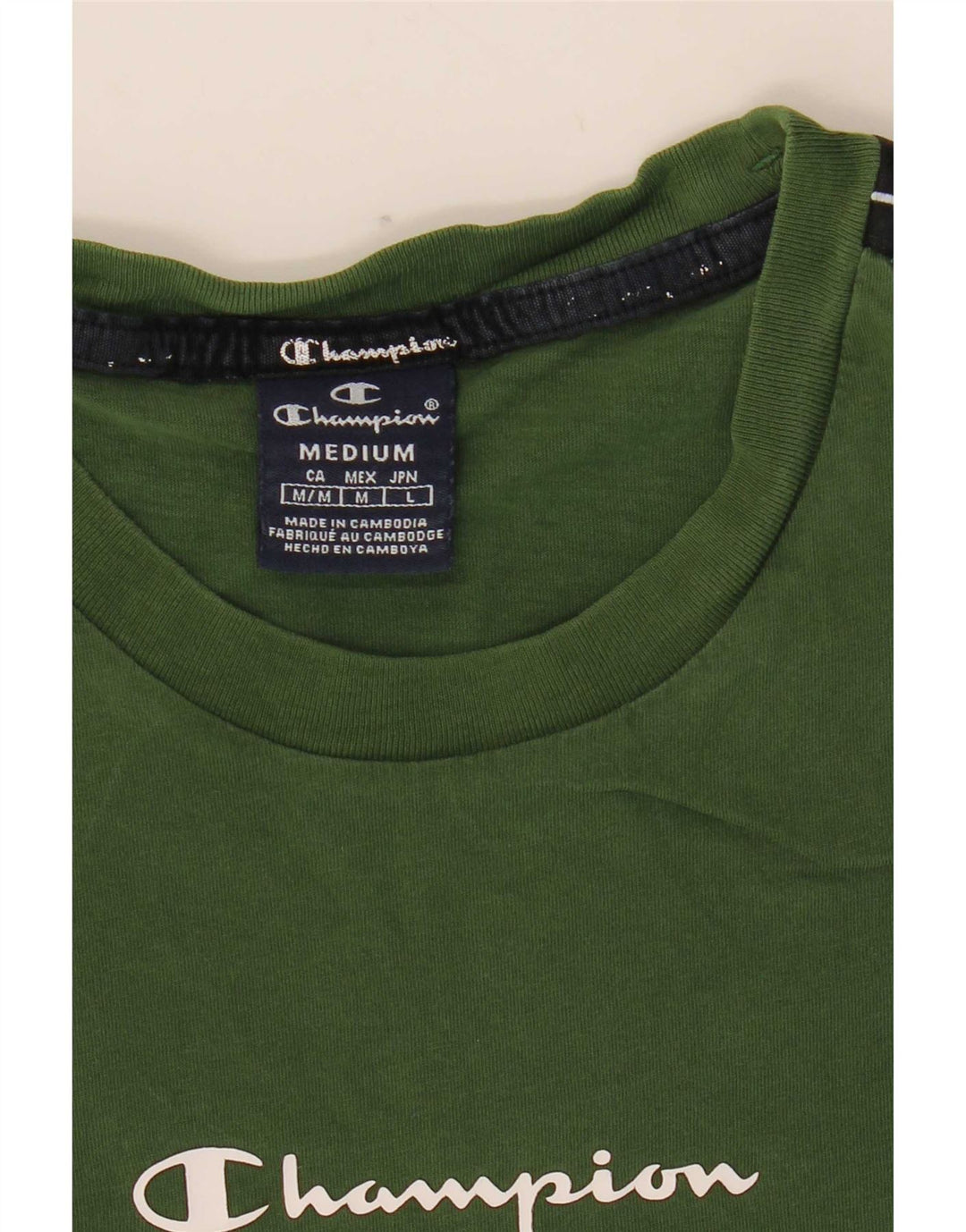 Champion Herre grafisk T-shirt Top Medium Grøn Colourblock