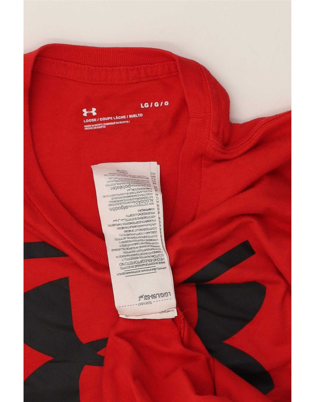 Under Armour Herre Grafisk T-Shirt Top Stor Rød Bomuld