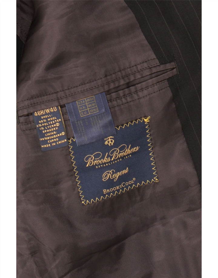 BROOKS BROTHERS Mens Regent Blazer Jacket UK 40 Large Black Pinstripe Vintage Brooks Brothers and Second-Hand Brooks Brothers from Messina Hembry 