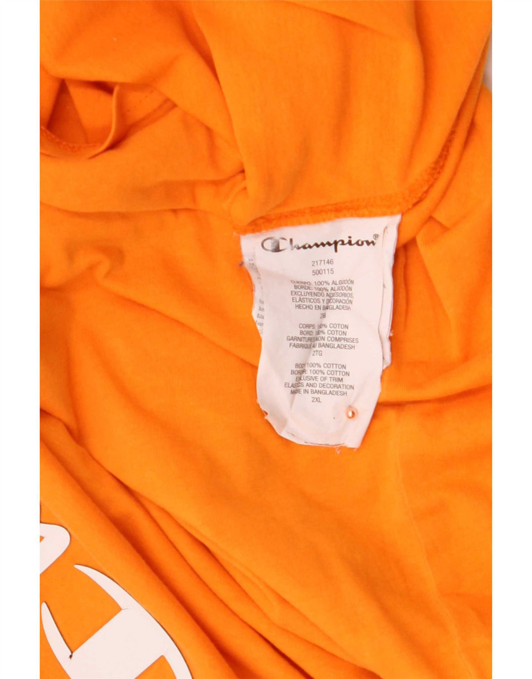 Champion Herre Grafisk T-Shirt Top 2XL Orange Bomuld