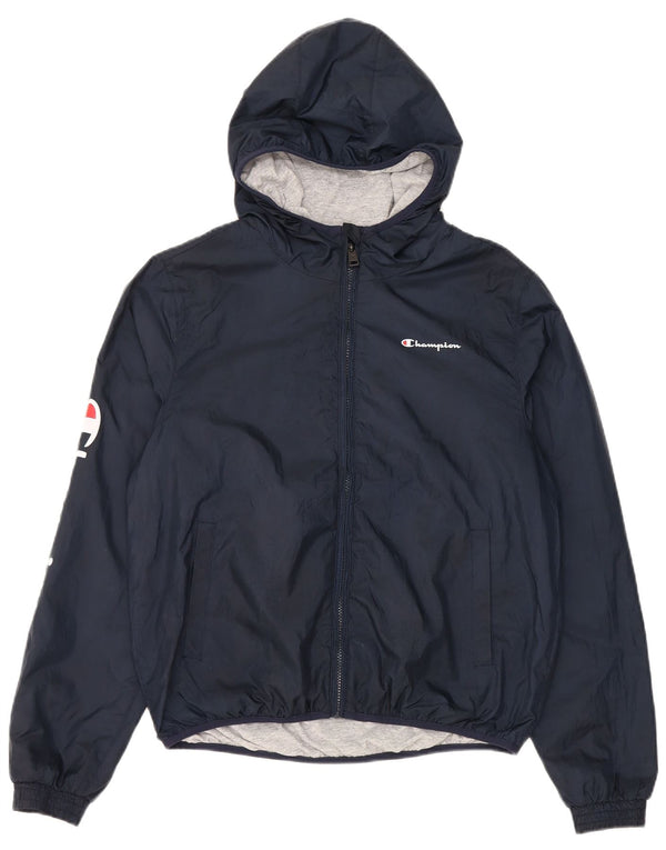 Champion Drenge Hætte Regnjakke 15-16 År 2XL Navy Blue Polyester