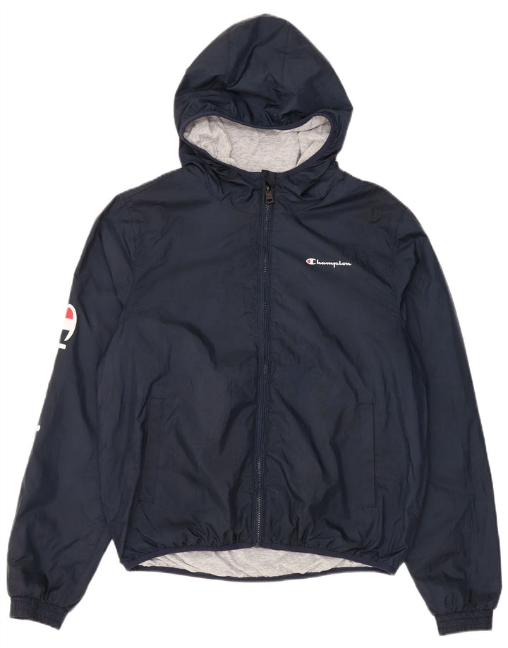 Champion Drenge Hætte Regnjakke 15-16 År 2XL Navy Blue Polyester