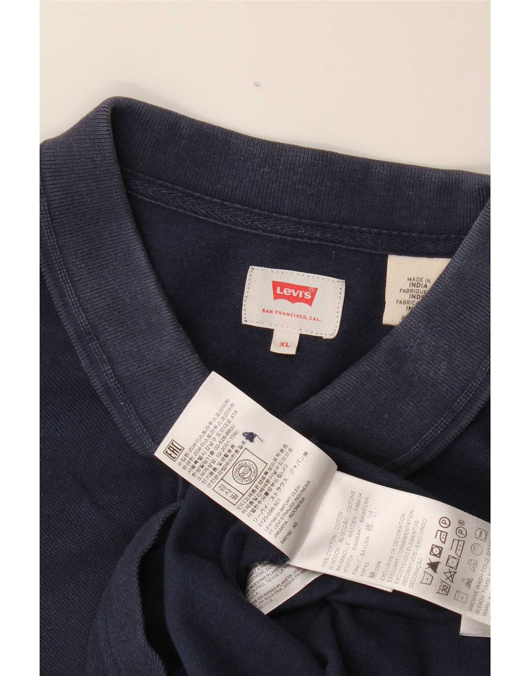 Levi's herre poloshirt XL marineblå bomuld