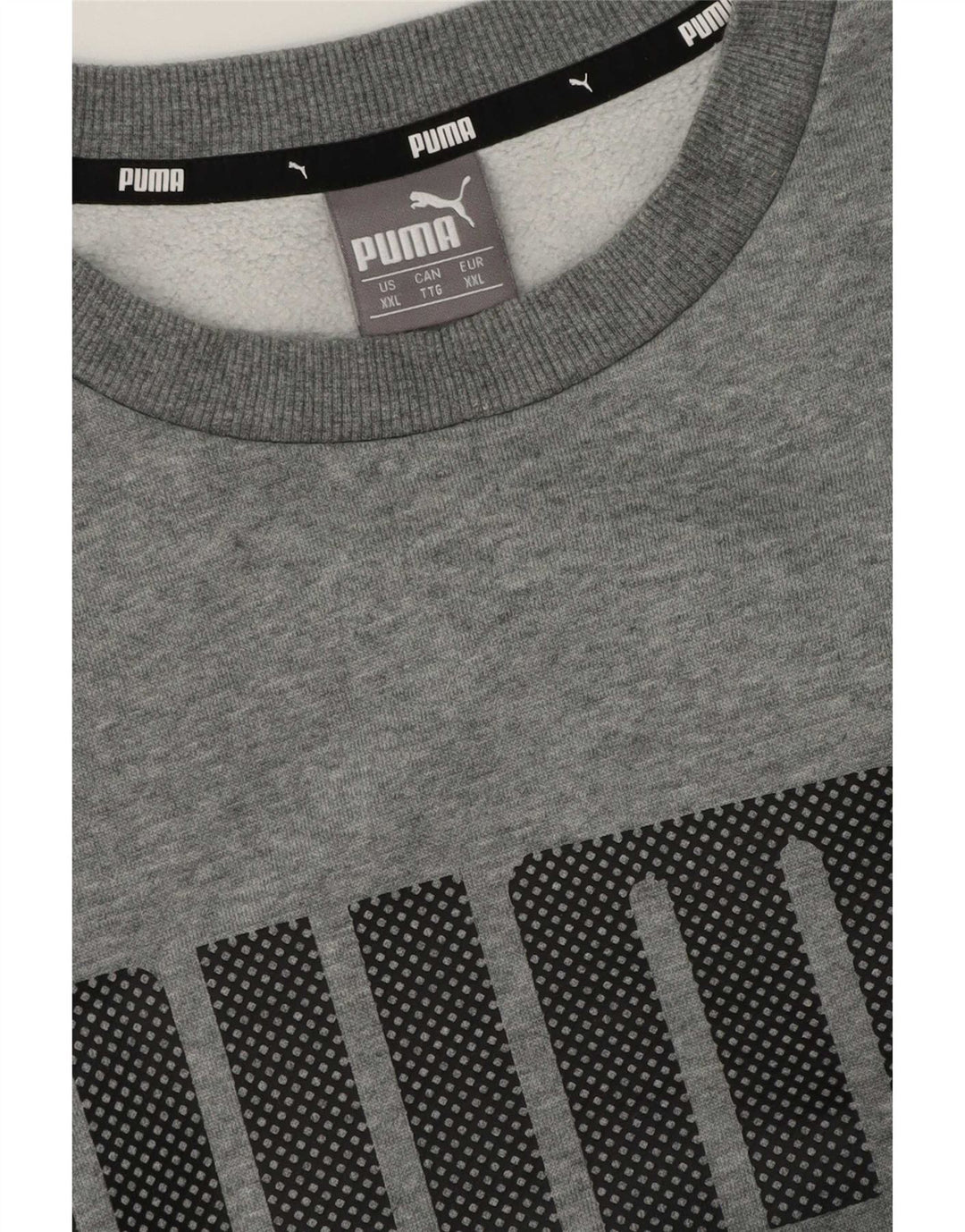 Puma Herre Grafisk Sweatshirt Jumper 2XL Grå Flecked
