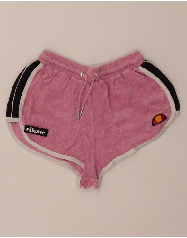 Ellesse Womens Sports Shorts UK 8 Small Pink Colourblock Bomuld