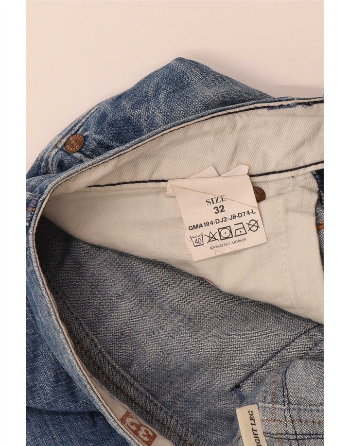 Guess Straight Jeans til mænd W32 L35 Blå Bomuld