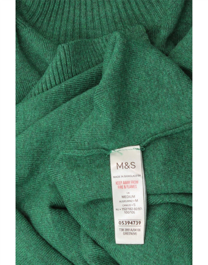 Marks & Spencer Dame Turtle Neck Jumper Sweater UK 14 Medium Green