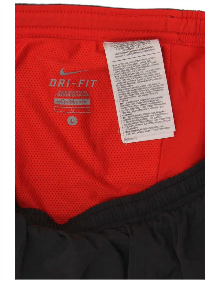Nike Herre Dri Fit sportsshorts, store sorte polyester