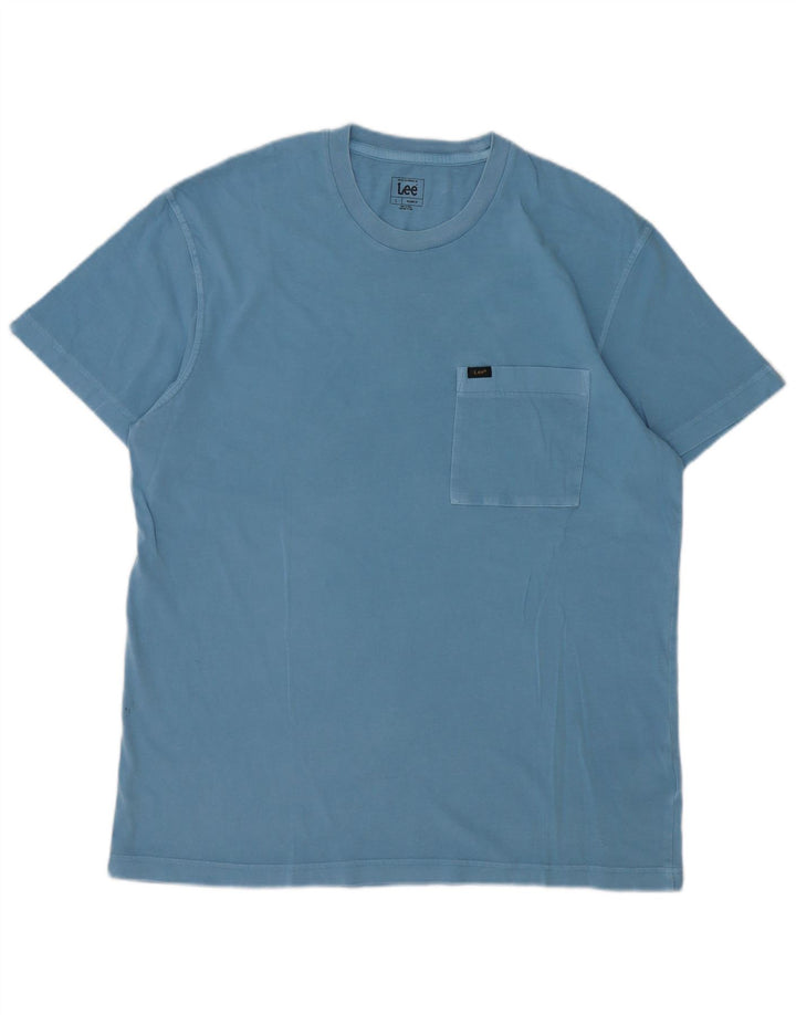 Lee Herre Relaxed Fit T-Shirt Top Stor Blå Bomuld