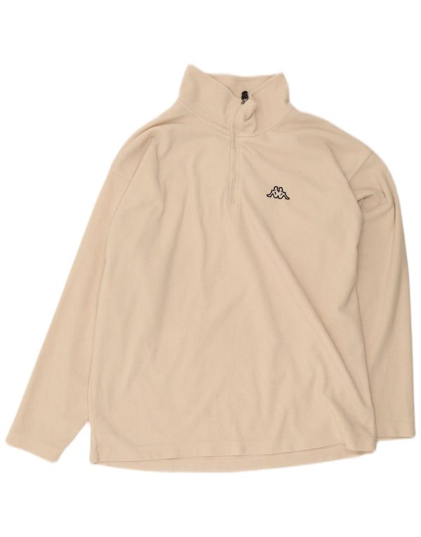 Kappa herre lynlås hals fleece trøje 2XL beige polyester