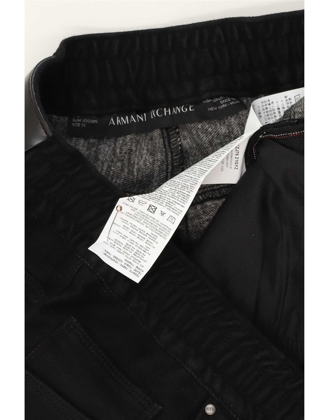 Armani Exchange Herre joggers Slim Jeans W32 L28 Sort Bomuld