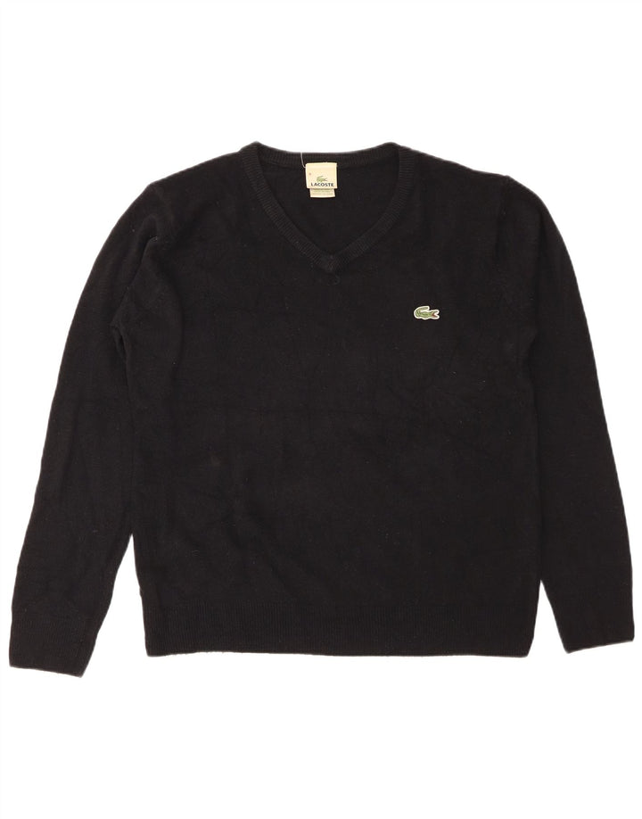 Lacoste Herre V-hals sweater Str. 8 3XL Sort Bomuld