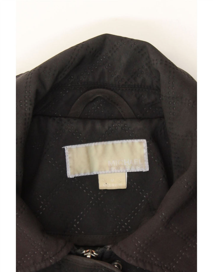 MICHAEL KORS Womens Hooded Windbreaker Jacket UK 14 Medium Black Check Vintage Michael Kors and Second-Hand Michael Kors from Messina Hembry 