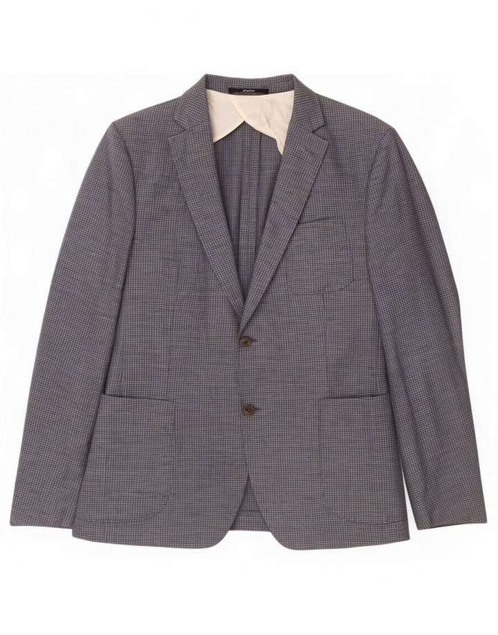 Joop Herre 2 Knapper Slim Fit Blazer Jakke IT 54 2XL Blå Gingham Wool