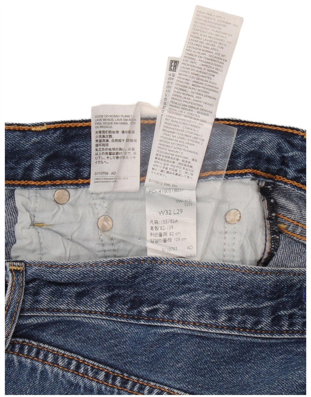 Levi's Dame Ribcage Straight Jeans W32 L29 Blå Bomuld
