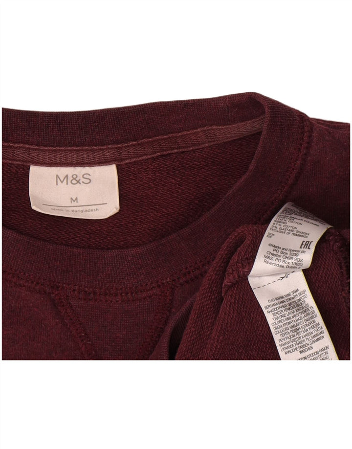 Marks & Spencer Dame Sweatshirt Jumper UK 14 Medium Bourgogne bomuld