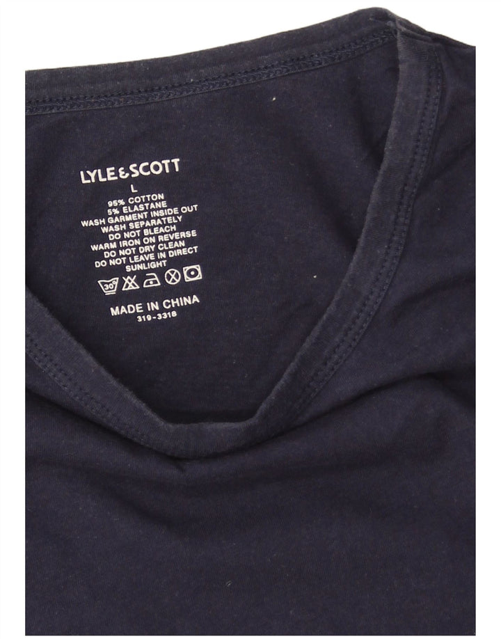 Lyle & Scott Herre T-shirt Top Stor marineblå bomuld