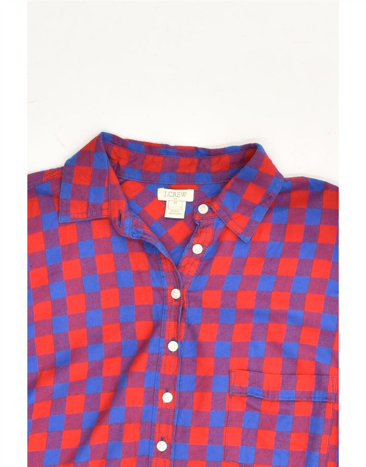 J. CREW Womens Oversized Pullover Shirt UK 6 XS Red Geometric Cotton | Vintage J. Crew | Thrift | Second-Hand J. Crew | Used Clothing | Messina Hembry 