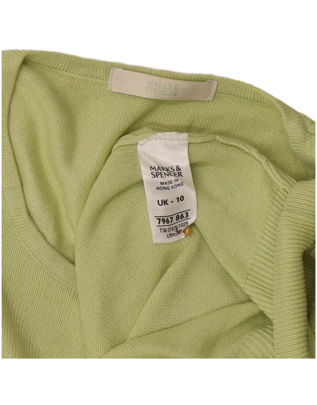 Marks & Spencer Dame Longline Jumper Sweater UK 10 Lille Grøn