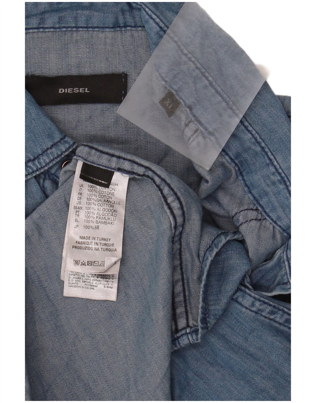 Diesel Herre Denim Shirt XL Blå Bomuld