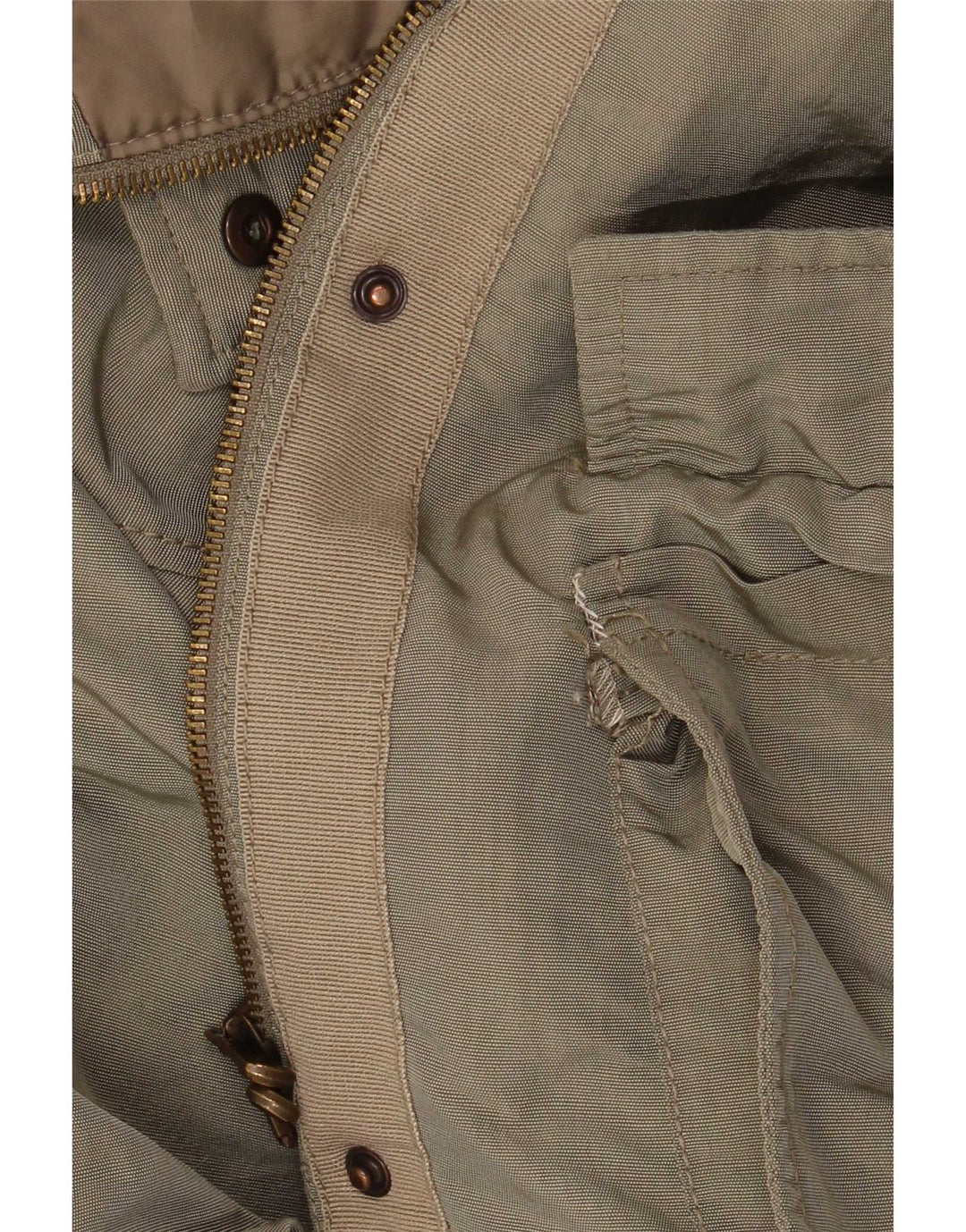 Marella Dame Hætte Oversized Polstret Frakke UK 8 Small Khaki Polyamid