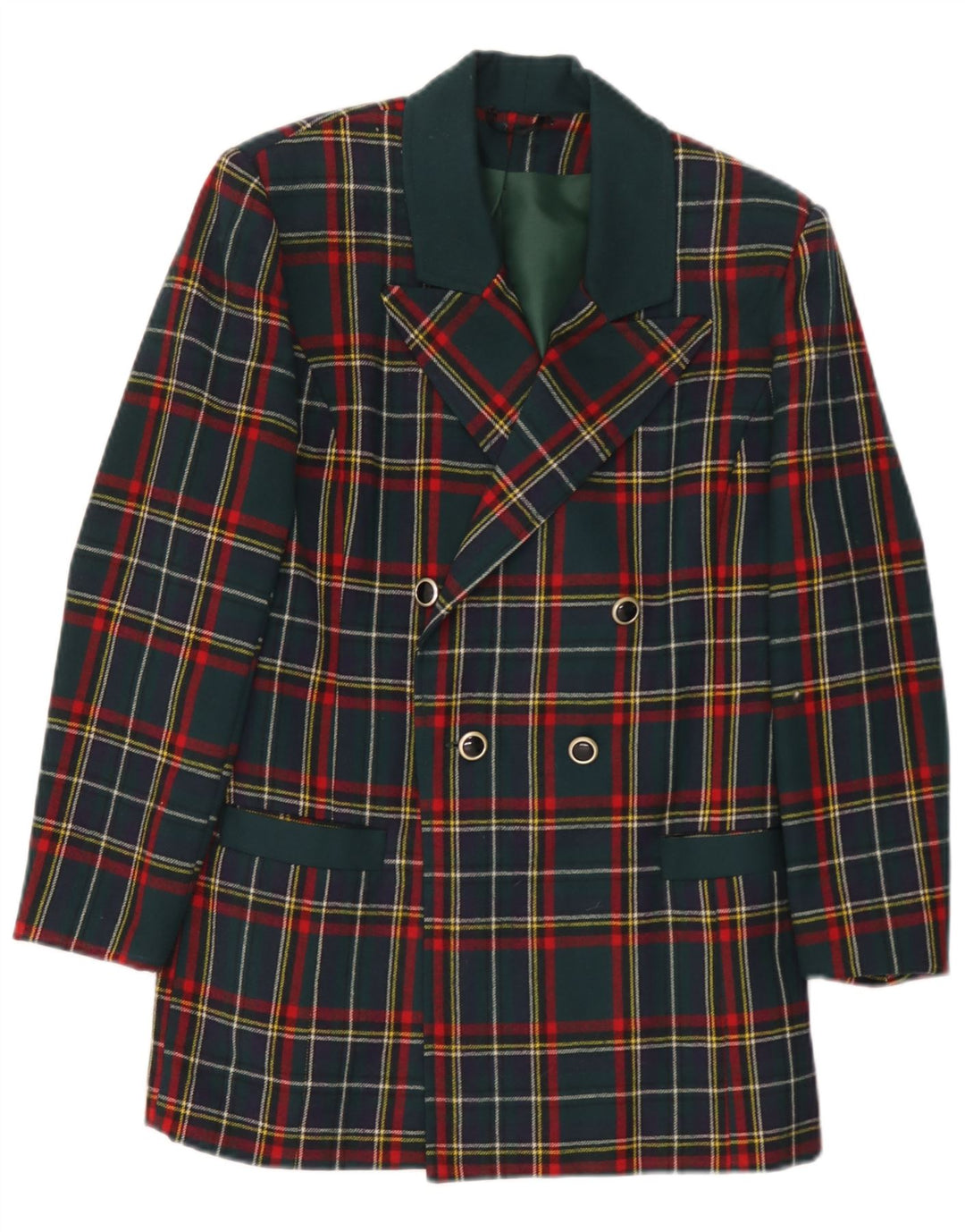 Vintage Dame Blazer Jacket UK 10 Small Multicolored Check
