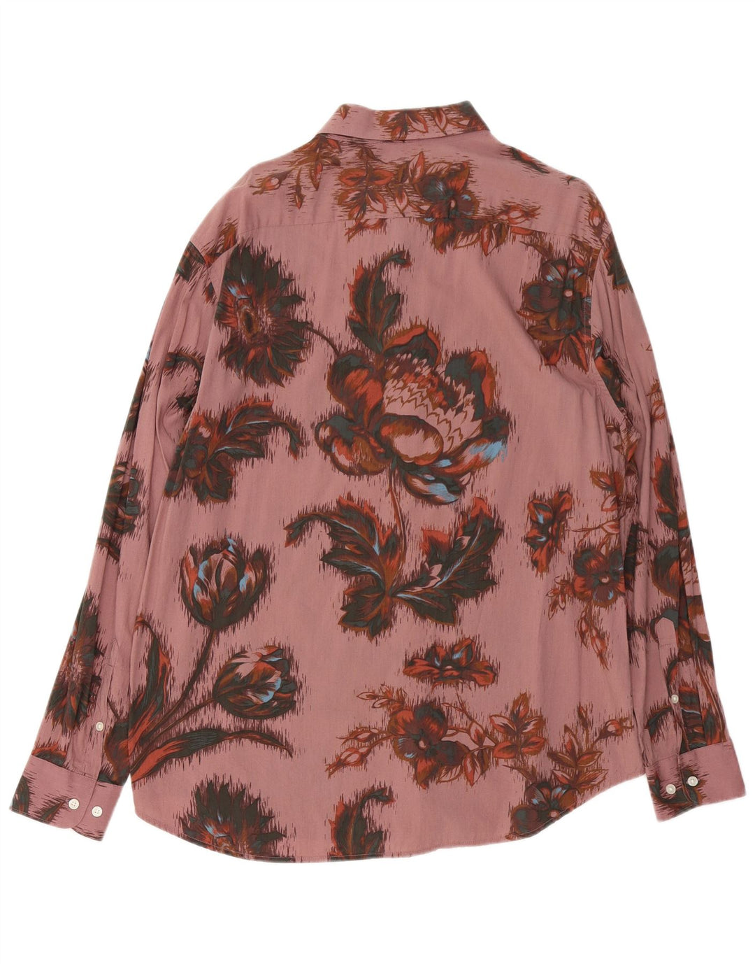 VINTAGE herreskjorte stor lyserød blomstret bomuld