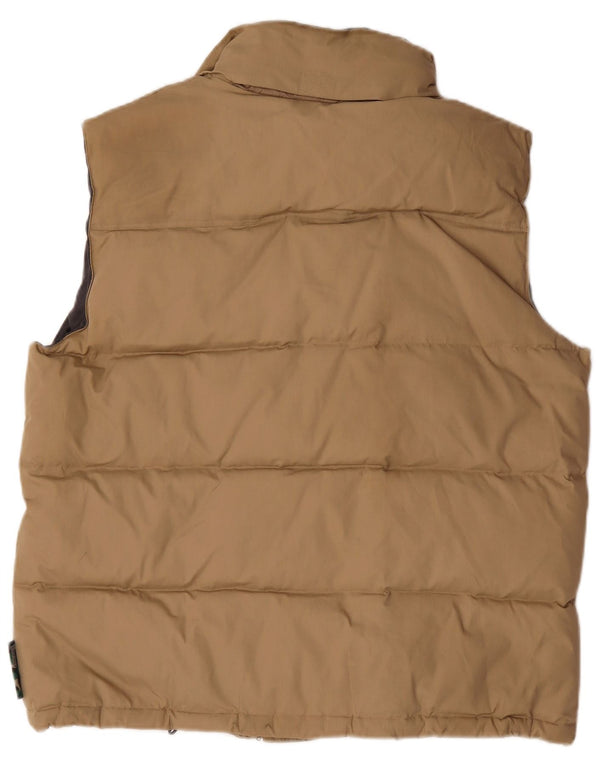 Vintage Polstret Gilet til mænd UK 40 Large Beige Polyester