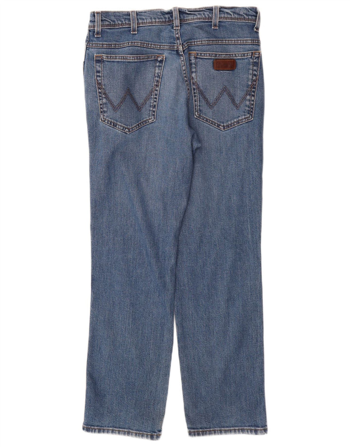 WRANGLER Herre Regular Fit Straight Jeans W34 L30 Blå Bomuld