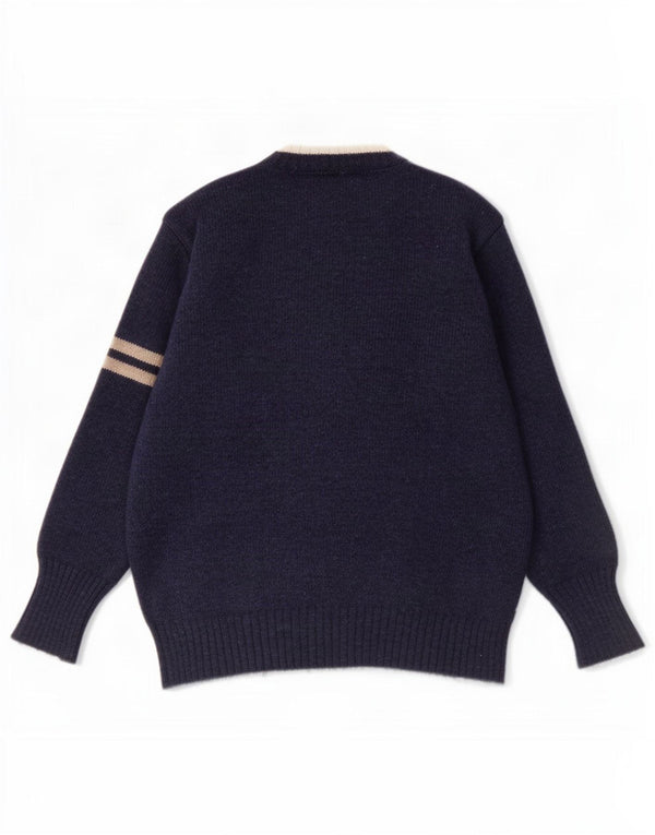 Woolrich Herre V-hals sweater 2XL marineblå stribet uld