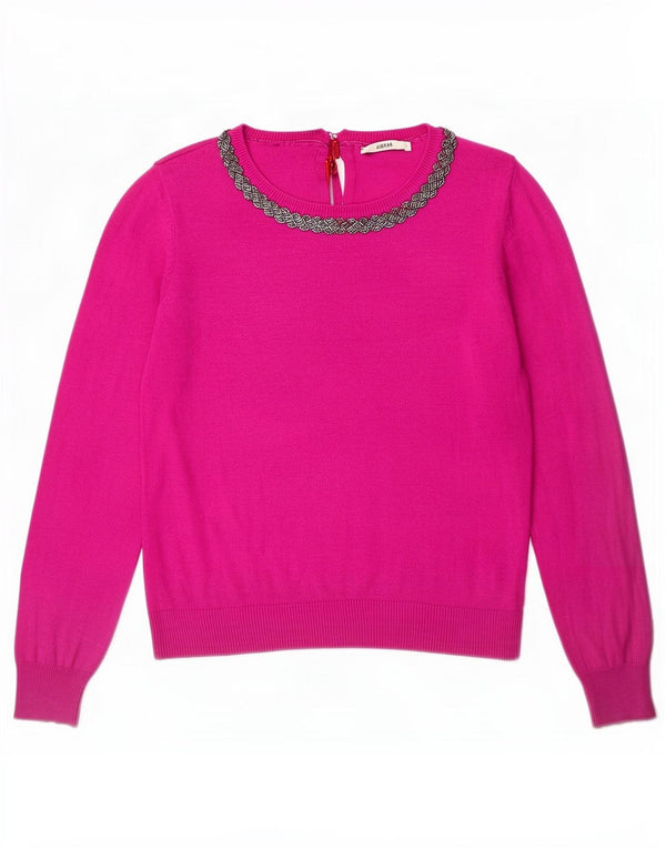 Oasis Dame Boat Neck Jumper Sweater UK 10 Lille Lilla Bomuld