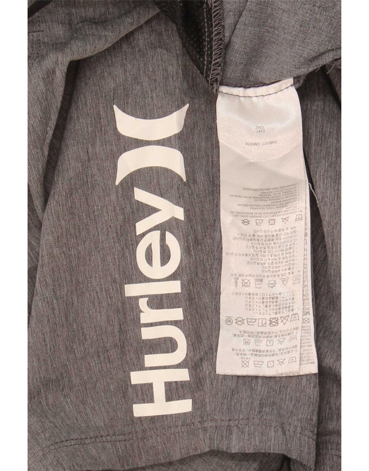 Hurley Herre grafiske sportsshorts Små grå flækkede polyester