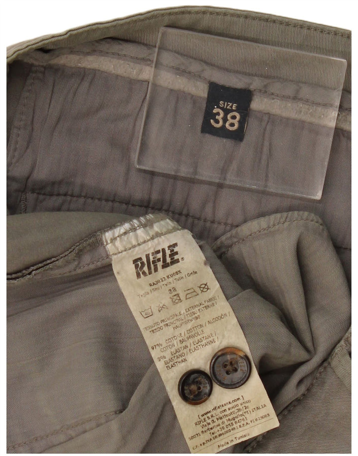 RIFLE Herre Slim Chino Bukser W38 L33 Grå Bomuld