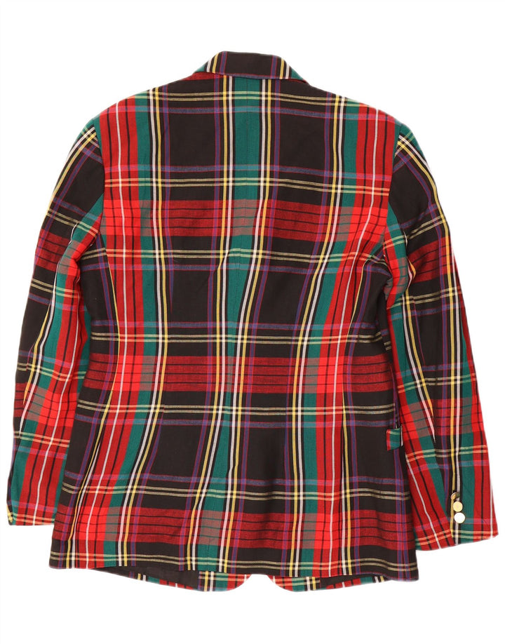 STEFANEL Womens 3 Button Blazer Jacket IT 42 Medium Multicoloured Check