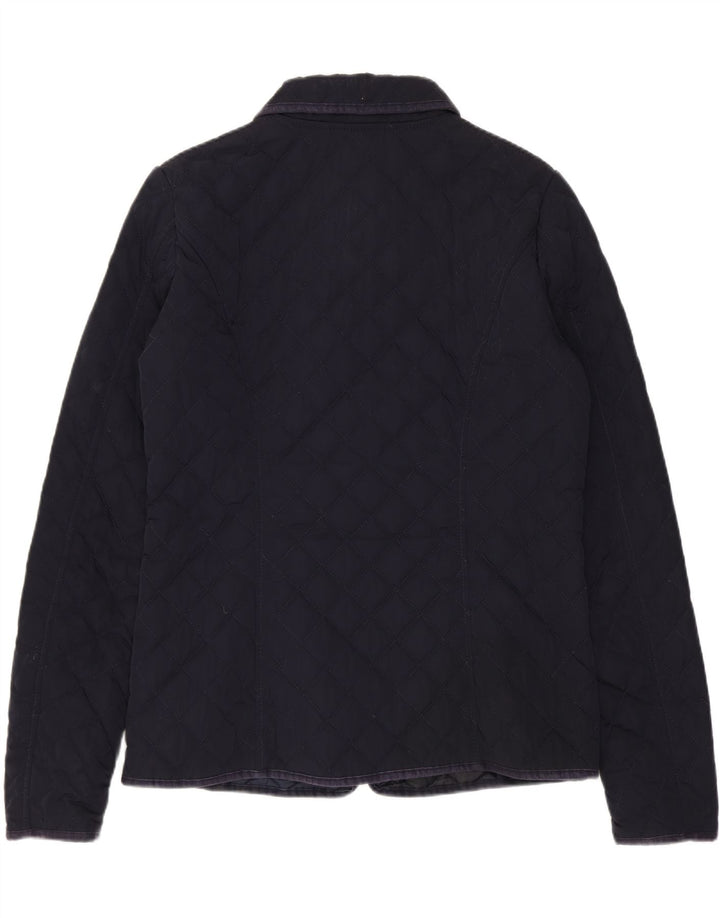 Napapijri Dame Quiltet Jakke UK 16 Large Navy Blue Polyester