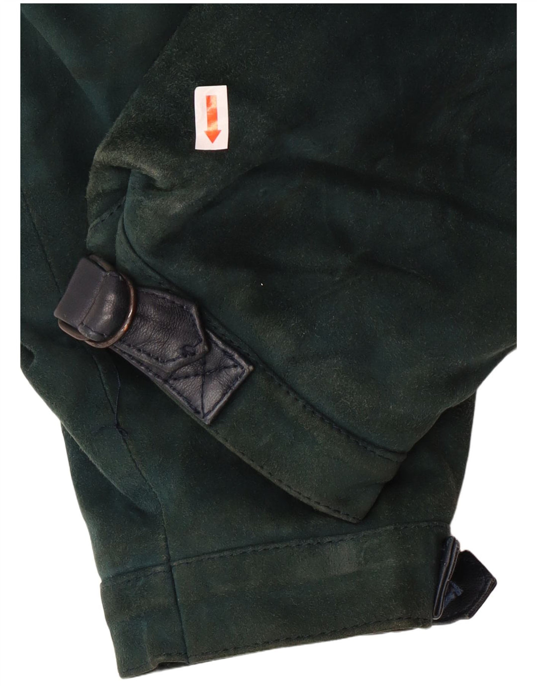 VINTAGE Crop læderjakke til kvinder UK 6 XS Marineblå