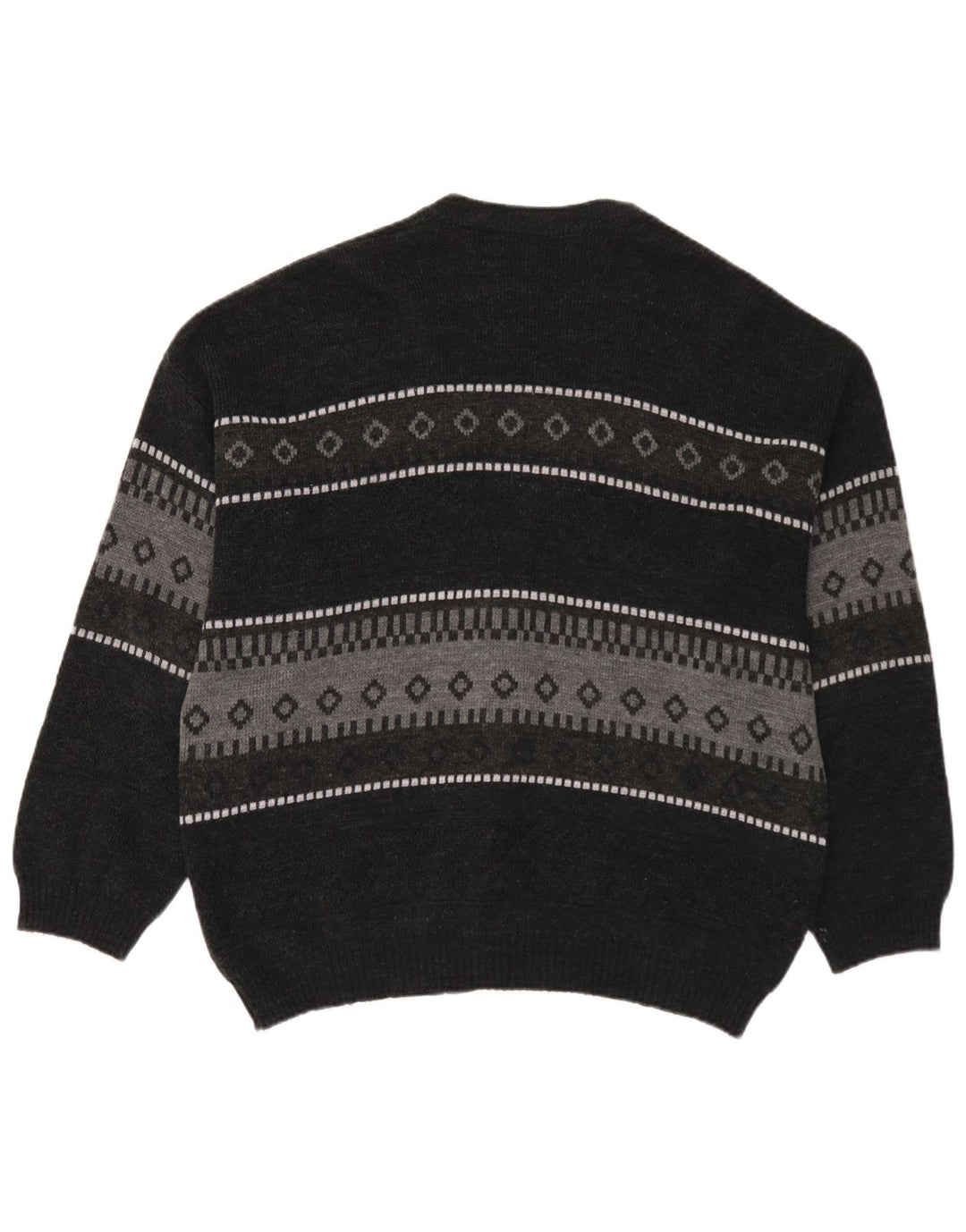 C&A Herre Canda Cardigan Sweater Large Navy Blue Fair Isle Akryl