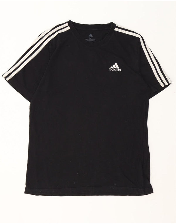 ADIDAS Herre T-Shirt Top Medium Sort Bomuld