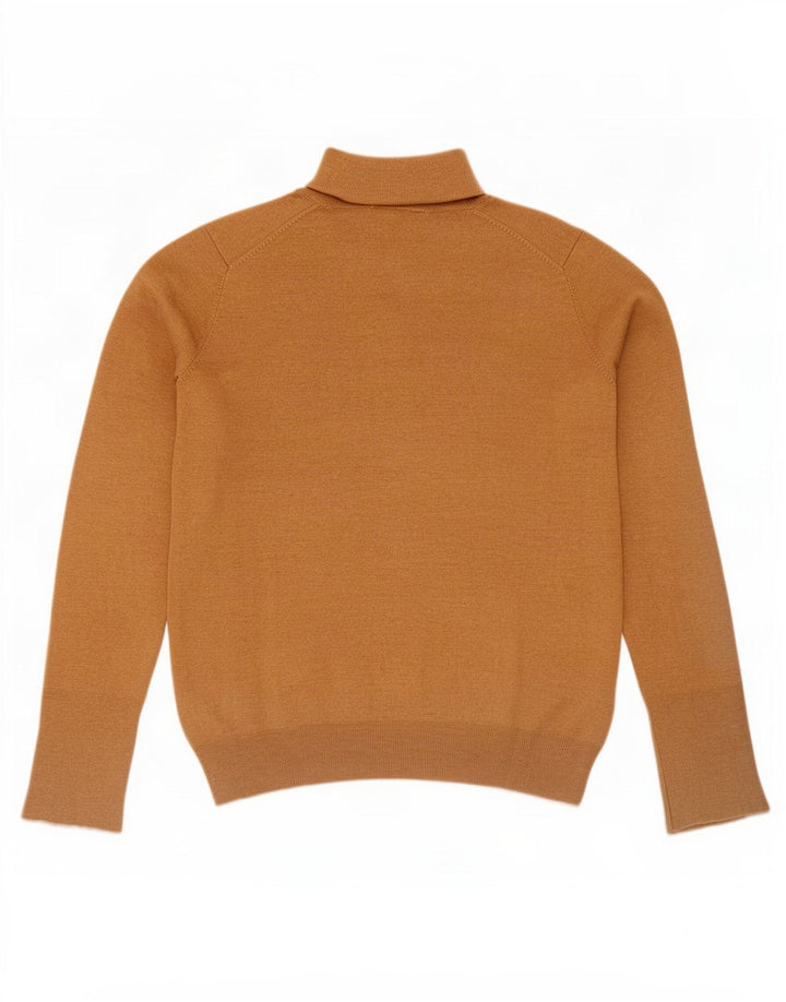 Zara Dame Roll Neck Jumper Sweater UK 14 Stor Beige Viscose