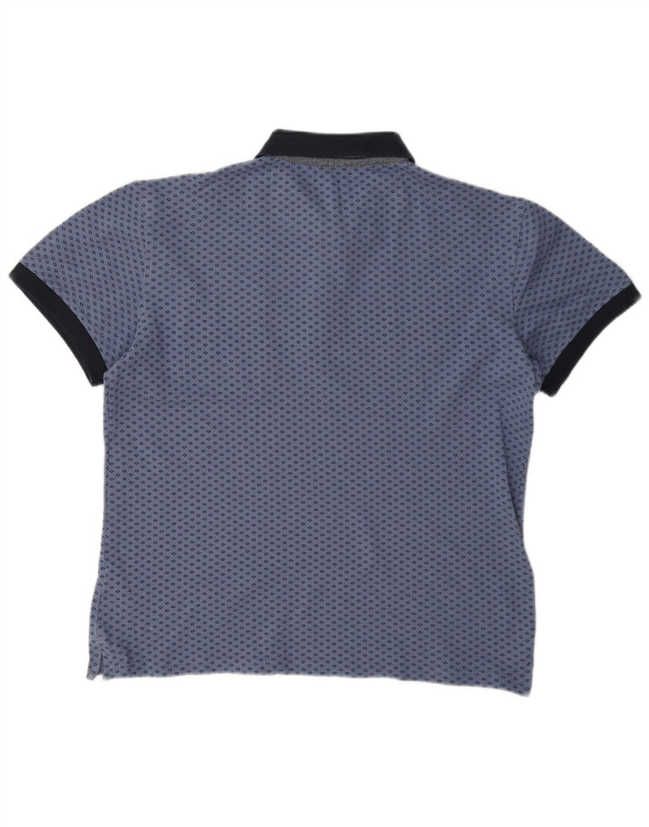 Gas Poloshirt til mænd Stor blå geometrisk bomuld