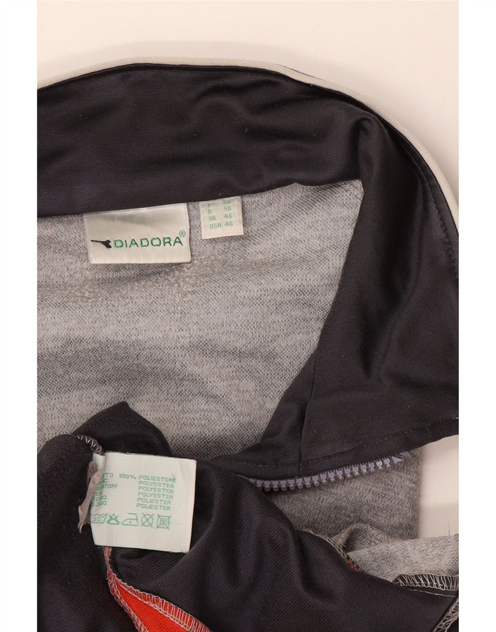Diadora Herre træningsdragt topjakke UK 46 XL Grå Colourblock Polyester