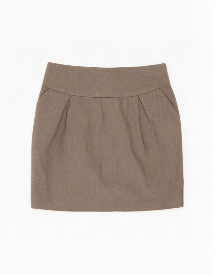 Topshop Dame Mini Nederdel UK 12 Medium W28 Grå Polyester