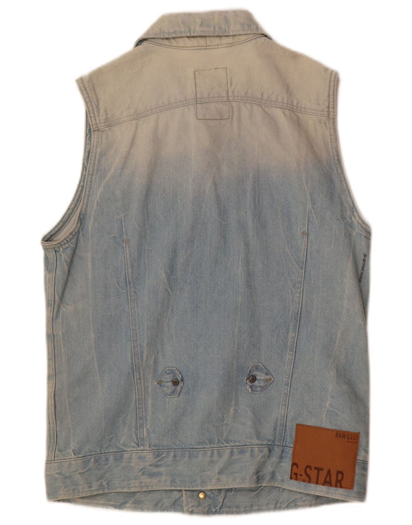 G-Star Dame Denim Gilet UK 10 Small Blue Cotton